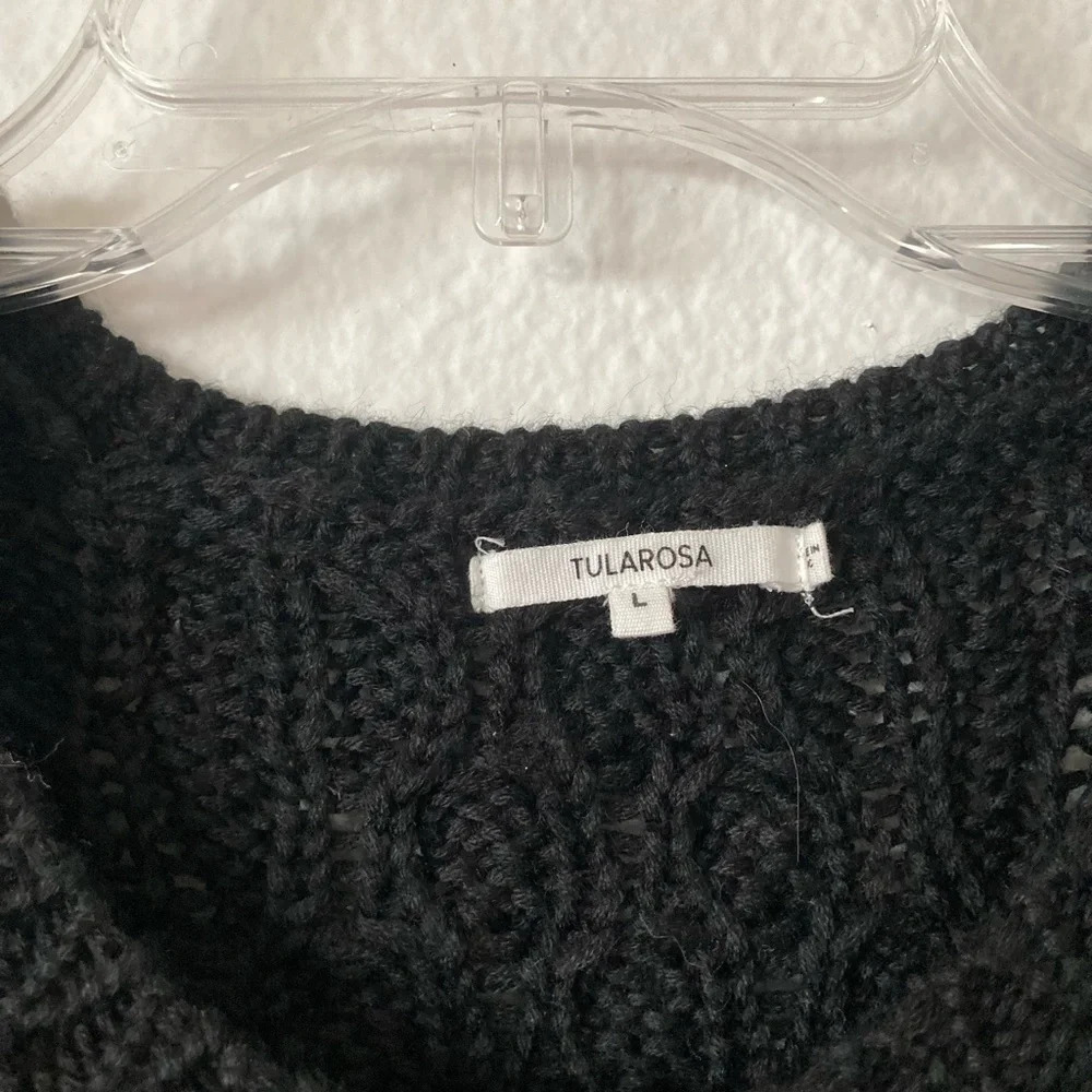 TULAROSA Black Cable Knit LARGE Oversized Sweater - Picture 3 of 9